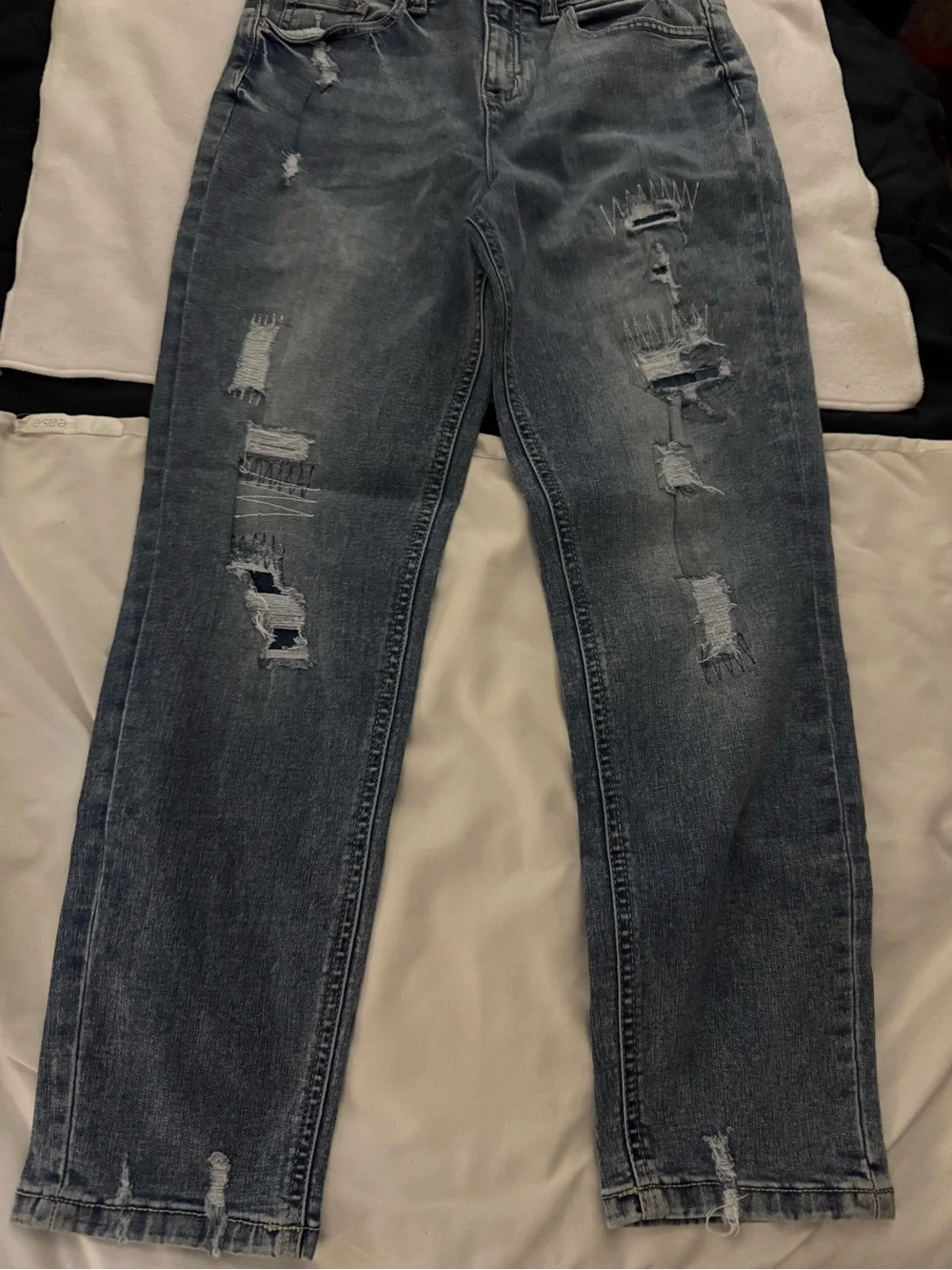 Justice Girls Mom Jeans Distressed Size 14